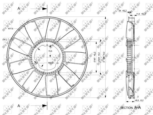 Ventilator radiator potrivit MERCEDES ATEGO 2 OM900.911-OM904.922 dupa 2004 (diameter 488mm, numar lame 9) [4]