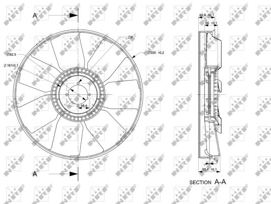 Ventilator radiator (diameter 550mm, numar lame 7) potrivit IVECO EUROCARGO I-III; MERCEDES UNIMOG 8040.25B.4200-OM924.923 01.91- [2]