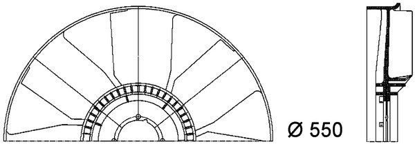 Ventilator radiator potrivit IVECO EUROCARGO I-III; MERCEDES UNIMOG F4AE0481D-OM924.923 dupa 2000 (diameter 550mm, numar lame 7) [4]