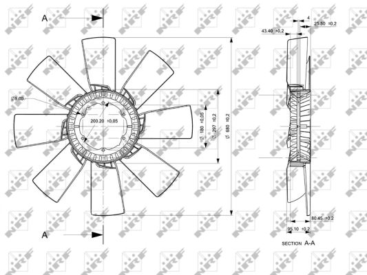 Ventilator radiator (diameter 680mm, numar lame 8) potrivit VOLVO FM10, FM12 D10A320-D12D420 08.98-09.05 [4]