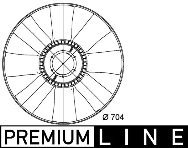 Ventilator radiator (diameter 704mm, numar lame 8) potrivit DAF 65 CF, 75 CF, 85 CF, CF 65, CF 75, CF 85 CE136C-XF315M 02.98-05.13
