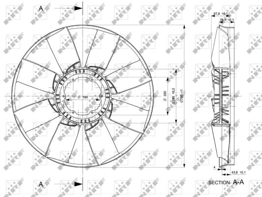 Ventilator radiator (diameter 750mm, numar lame 8) potrivit MERCEDES ACTROS, ACTROS MP2 / MP3, AXOR OM457.937-OM542.969 04.96- [4]