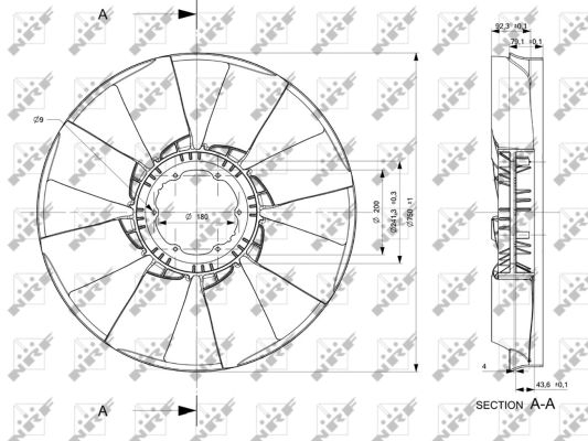 Ventilator radiator potrivit MERCEDES ACTROS, ACTROS MP2 / MP3 OM541.920-OM542.969 dupa 1996 (diameter 750mm, numar lame 8) [4]
