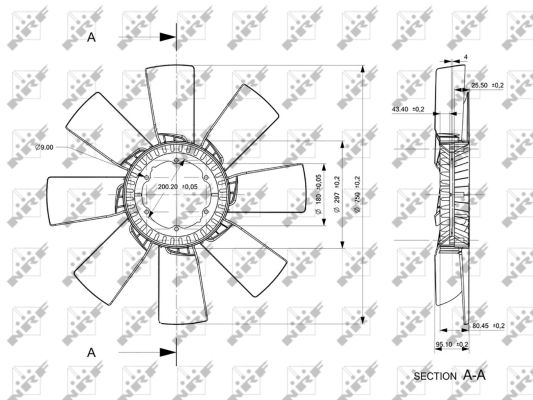 Ventilator radiator (diameter 750mm, numar lame 8) potrivit MERCEDES INTEGRO (O 550), O 403, TOURISMO (O 350), TRAVEGO (O 580); SETRA 400 OM457.936-OM457.976 10.99- [4]