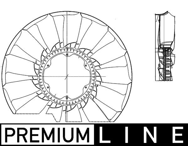 Ventilator radiator (diameter 812mm, numar lame 13) potrivit MERCEDES ACTROS MP4 / MP5, ANTOS, AROCS 471.943-OM473.915 07.11- [2]