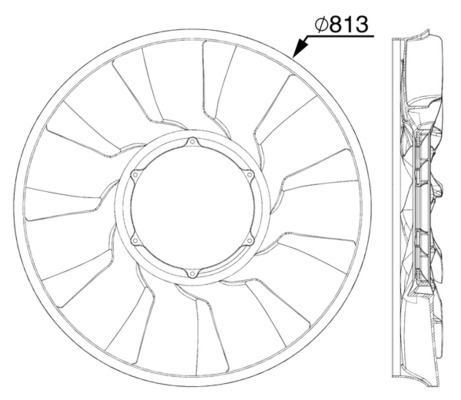 Ventilator radiator (diameter 813mm, numar lame 11) potrivit MAN TGA, TGS I, TGX I D2066LF01-D2866LF26 12.00- [4]