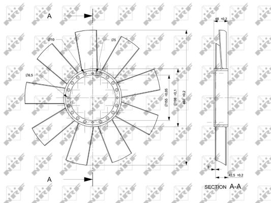 Ventilator radiator (diametru 460mm, numar palete 9) potrivit MERCEDES SPRINTER 2-T (B901, B902), SPRINTER 3-T (B903), SPRINTER 4-T (B904) OM602.980/OM602.984/OM602.985 02.95-12.10 [3]