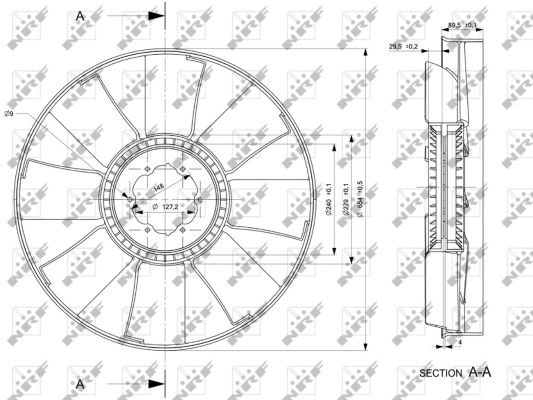 Ventilator radiator (diametru 655mm, numar palete 8) potrivit DAF 75 CF PF183M/PF212M/PF235M 02.98-12.00 [2]