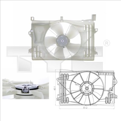 Ventilator radiator Dreapta (cu carcasa) potrivit AUDI COUPE B3; TOYOTA COROLLA, COROLLA VERSO 1.4-2.8 08.91-03.09 [3]
