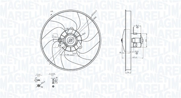 Ventilator radiator Dreapta potrivit CITROEN BERLINGO, BERLINGO MINIVAN, XSARA; PEUGEOT 306, 406, PARTNER, PARTNER MINIVAN 1.5D-2.0D 05.93-12.15