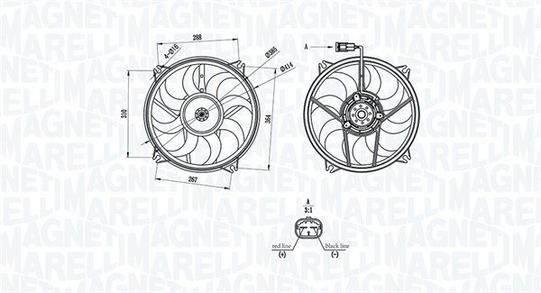 Ventilator radiator Dreapta Stanga (cu carcasa) potrivit PEUGEOT 3008, 307, 308, 308 I, 5008, PARTNER TEPEE, PARTNER MINIVAN, RCZ 1.4-2.0D 08.00-