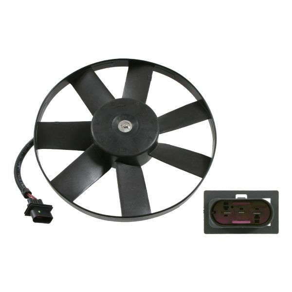 Ventilator radiator potrivit AUDI A3, TT; SEAT CORDOBA, IBIZA III, LEON, TOLEDO II; SKODA FABIA I, FABIA I PRAKTIK, FABIA II, OCTAVIA I, OCTAVIA I KOMBI, ROOMSTER 1.0-2.0CNG 09.96-05.15