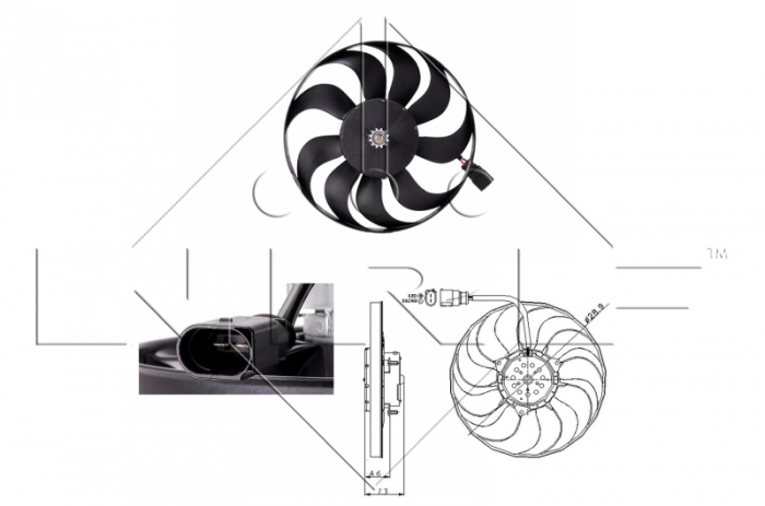 Ventilator radiator potrivit AUDI A3; VW TOURAN 1.6-3.2 2003-2013 [3]
