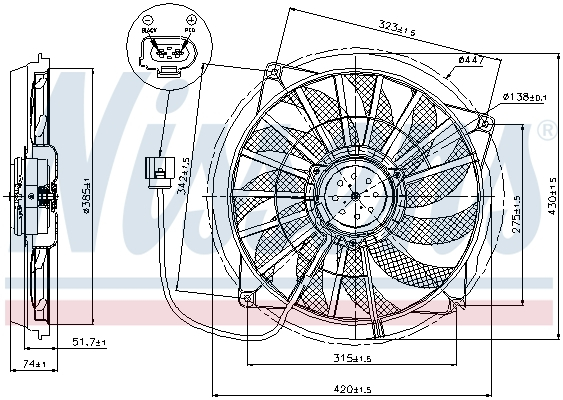 Ventilator radiator potrivit AUDI A4 B6, A4 B7, A4 B8, A5 4.2 03.03-01.17