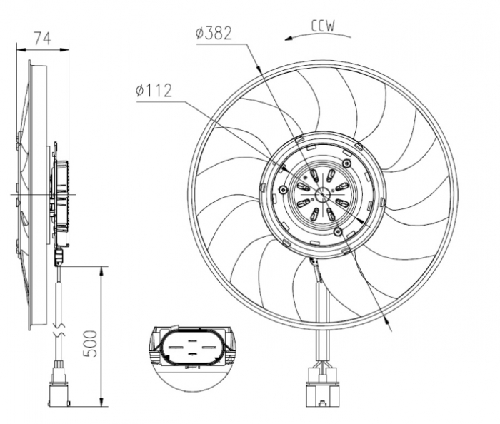 Ventilator radiator potrivit audi a8 d4 2.0-6.3 11.09-01.18