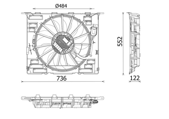 Ventilator radiator potrivit BMW 5 (G30, F90), 5 (G31), 6 GRAN TURISMO (G32), 7 (G11, G12), 8 (G14, F91), 8 (G15, F92), 8 GRAN COUPE (G16, F93) 2.0-4.4 07.15- [2]