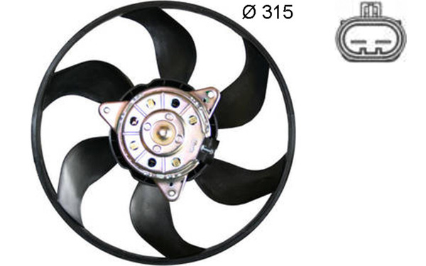 Ventilator radiator potrivit CADILLAC BLS; OPEL SIGNUM, VECTRA B, VECTRA C, VECTRA C GTS; SAAB 9-3, 9-3X 1.8-3.2 09.00-