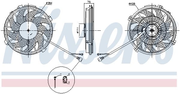 Ventilator radiator potrivit CITROEN EVASION, JUMPY; FIAT SCUDO, ULYSSE; LANCIA ZETA; PEUGEOT 806, EXPERT 2.0D 08.99-12.06