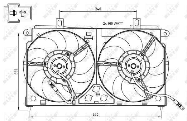 Ventilator radiator potrivit CITROEN SAXO; PEUGEOT 106 II, 106 II/HATCHBACK 1.0-1.6 02.96-07.04 [2]