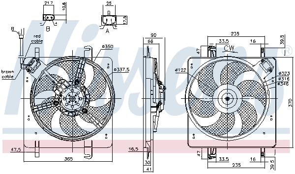 Ventilator radiator potrivit FORD KA, STREET KA 1.3 1.6 09.96-11.08