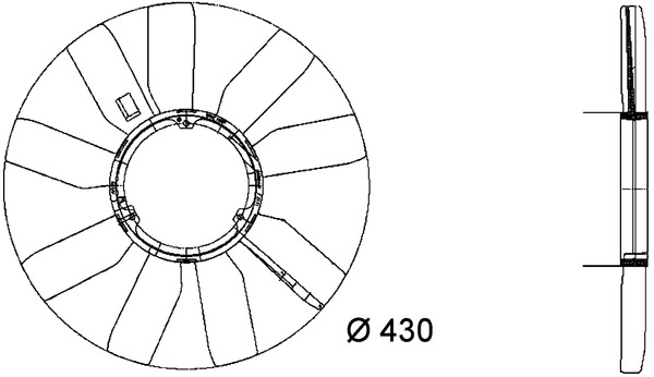 Ventilator radiator potrivit MERCEDES 124 (A124), 124 (C124), 124 T-MODEL (S124), 124 (W124), C (W202), E (A124), E (C124), E T-MODEL (S124), E (W124), S (W126) 1.8-3.6 dupa 1985 [2]