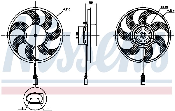 Ventilator radiator potrivit MERCEDES VIANO (W639), VITO MIXTO (W639), VITO (W639) 2.0D-3.7 09.03-