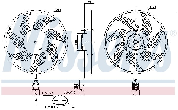 Ventilator radiator potrivit OPEL COMBO TOUR, COMBO MINIVAN, CORSA C, TIGRA 1.0-1.8 09.00-