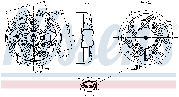 Ventilator radiator potrivit SEAT ALHAMBRA; VW SHARAN 1.8-2.8 09.95-03.10