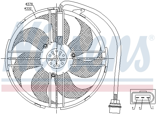 Ventilator radiator potrivit SEAT AROSA; VW LUPO I, POLO 1.4D 1.6 01.99-07.05