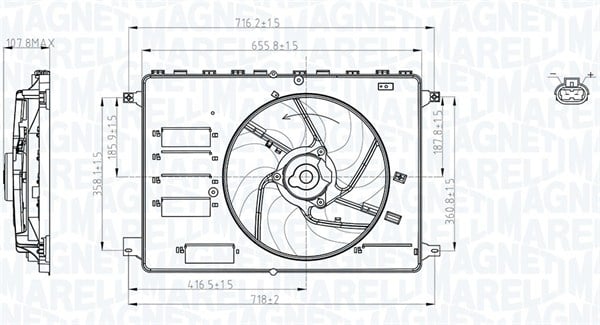 Ventilator radiator potrivit VOLVO V70 III, XC60 I; FORD GALAXY II, KUGA I, MONDEO IV, S-MAX 1.8D-2.5 05.06-02.17