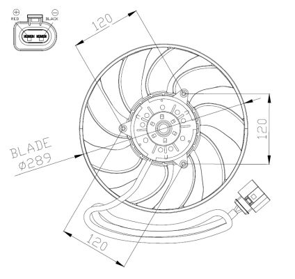Ventilator radiator potrivit VW CALIFORNIA T5 CAMPER, MULTIVAN T5, TRANSPORTER T5 1.9D-3.2 04.03-08.15