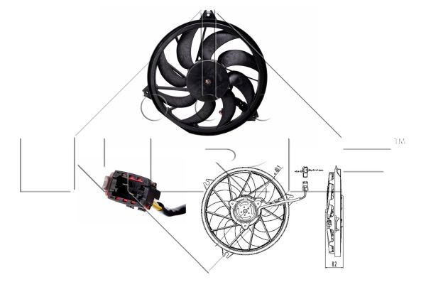 Ventilator radiator Stanga potrivit PEUGEOT 206, 206+ 1.1-2.0D 09.98-