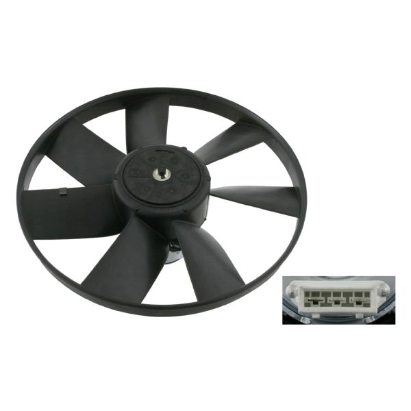 Ventilator radiator Stanga potrivit VW CORRADO, GOLF III, GOLF IV, PASSAT B3 B4, POLO, POLO CLASSIC, POLO II, POLO HATCHBACK, VENTO 1.4-2.0 02.88-06.02