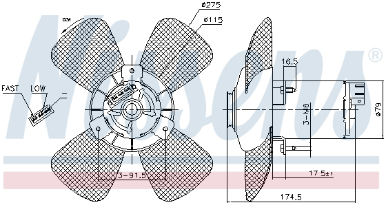 Ventilator radiator VW PASSAT, TRANSPORTER IV 1.6D-2.5D intre 1988-2003