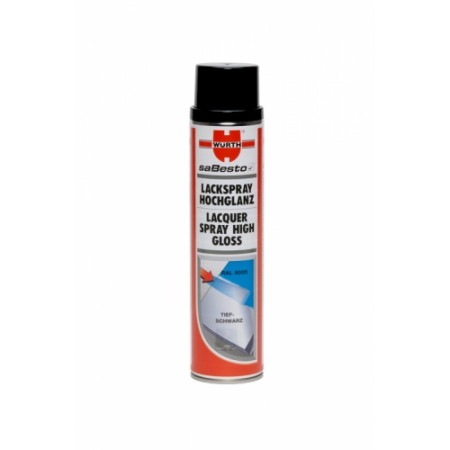 Ulei Lichide tehnice - Lac spray negru foarte lucios 9005 Wurth