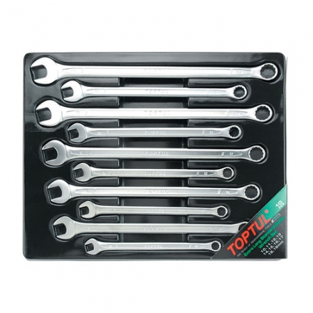 Echipamente - Set 10 chei combinate fixe inelare cotite lungi 10-19mm, Toptul