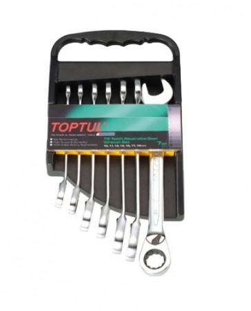 Set cheie combinata cu clichet, Toptul 10-19mm Echipamente - Set cheie combinata cu clichet, Toptul 10-19mm