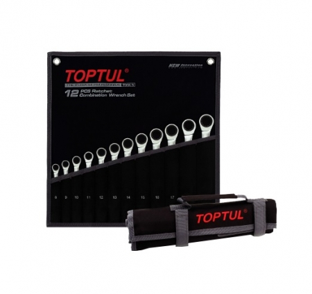 Echipamente - Set 12 chei combinate cu clichet, Toptul 8-19mm