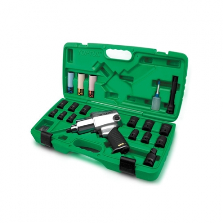 Echipamente - Trusa pistol pneumatic de impact 1/2\" si chei tubulare de impact, 6500Rpm 813Nm 27 piese, Toptul