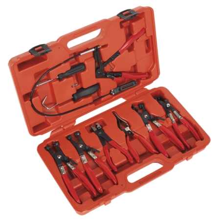 Echipamente - Set clesti pentru colierele furtunelor pentru instalatia de racire, Sealey 9 piese
