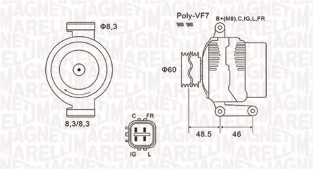 Alternator (12V, 100A) HONDA ACCORD VII, CIVIC VIII, CR-V III 2.0/2.4 dupa 2003 Piese Auto - Alternator (12V, 100A) HONDA ACCORD VII, CIVIC VIII, CR-V III 2.0/2.4 dupa 2003