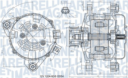 Alternatoare Electromotoare - Alternator potrivit FORD C-MAX, FOCUS C-MAX, FOCUS II 1.8D 2004-2012 - (12V, 120A)