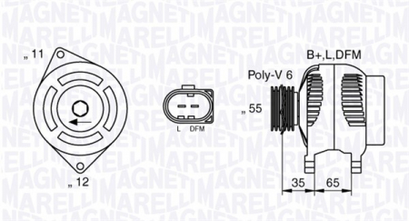 Alternatoare Electromotoare - Alternator potrivit ALFA ROMEO 159, BRERA, SPIDER 3.2 2003-2011 - (12V, 150A)