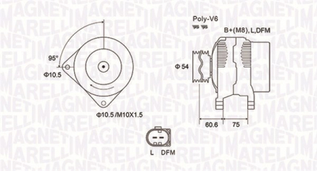 Alternator (12V, 150A) potrivit BMW 3 (E46), 5 (E39), X3 (E83), X5 (E53); LAND ROVER FREELANDER I 2.0D/2.5D/3.0D 01.96-08.10 [2]