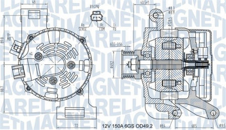 Alternatoare Electromotoare - Alternator potrivit FORD FOCUS C-MAX, FOCUS II 2.0/2.0CNG/2.0LPG 2004-2012 - (12V, 150A)