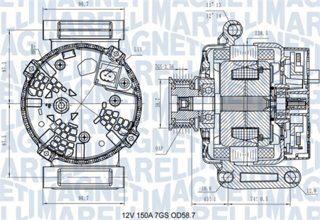 Alternatoare Electromotoare - Alternator potrivit FORD RANGER, TRANSIT, TRANSIT CUSTOM V362, TRANSIT V363 2.0D-3.2D dupa 2011 - (12V, 150A)