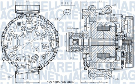 Alternatoare Electromotoare - Alternator potrivit BMW 1 (E82), 1 (E88), 3 (E90), 3 (E91), 3 (E92), 3 (E93) 3.0 2006-2013 - (12V, 180A)
