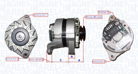 Alternator (12V, 50A) potrivit FIAT CINQUECENTO, ELBA, FIORINO 0.7/1.4/1.5 12.91-01.98 [1]