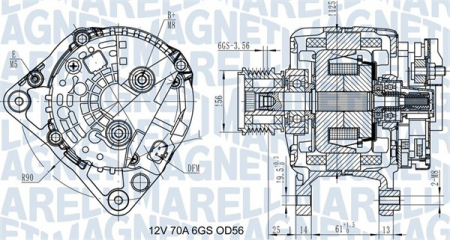 Alternatoare Electromotoare - Alternator potrivit AUDI A3; SEAT CORDOBA, CORDOBA VARIO, IBIZA II, IBIZA III, IBIZA IV, IBIZA IV SC, INCA, LEON, TOLEDO II; SKODA FABIA I, FABIA II, OCTAVIA I 1.4-2.8 dupa 1995 - (12V, 70A)