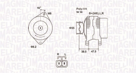 Alternatoare Electromotoare - Alternator potrivit HYUNDAI ATOS, GETZ, I10 I; KIA PICANTO I 1.0/1.1 2001-2013 - (12V, 70A)
